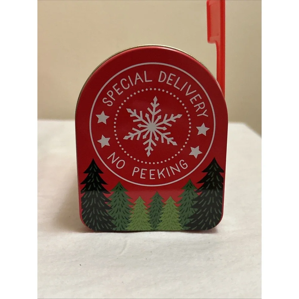 Lot of 8 Christmas Holiday Decorative Tin Mini Mailboxes Santa Reindeer Snowman
